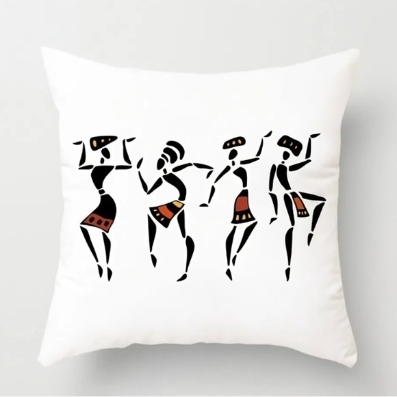 NWT 2 Accent Pillow Holiday Covers With Dancing Ladies or Geometric Stripes - Picture 5 of 5